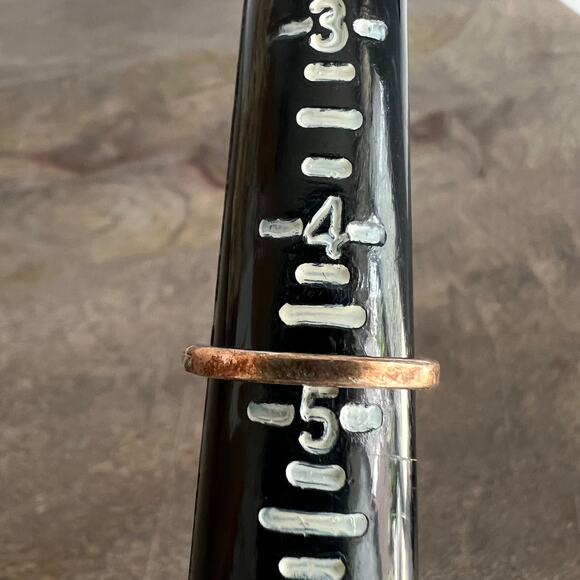 Peach teardrop jewel ring on rose gold band - size 4.75 - Picture 5 of 7